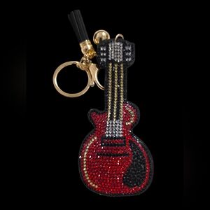 Red and Black Guitar Bag Charm Keychain